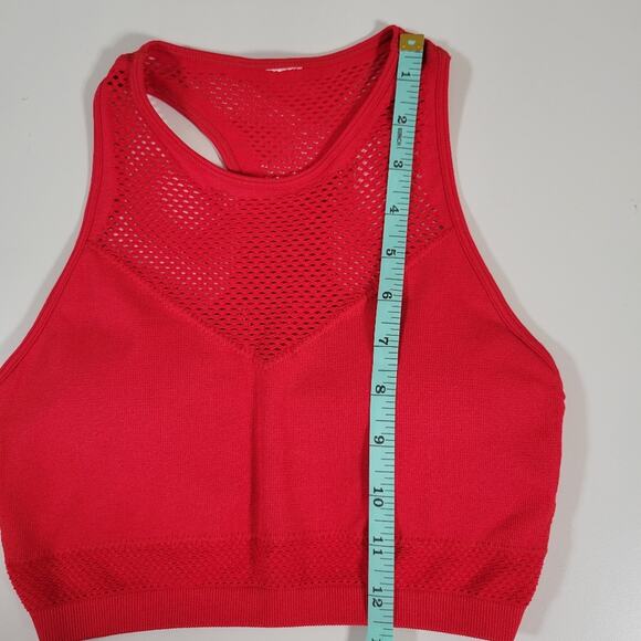Fabletics Red Mesh V-Neck Sports Bra XS - Picture 7 of 7
